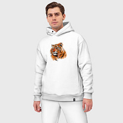 Мужской костюм оверсайз Tiger Stay real, цвет: белый — фото 2