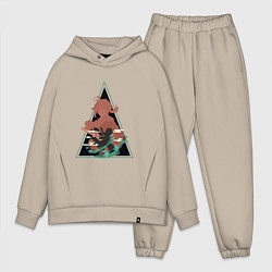 Мужской костюм оверсайз Genshin Impact KazuhaКадзуха, цвет: миндальный