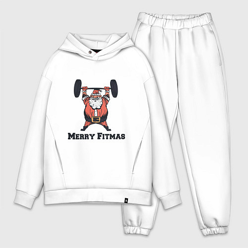 Мужской костюм оверсайз Merry Fitmas / Белый – фото 1