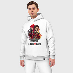 Мужской костюм оверсайз Бумажный дом экспозиция персонажей, цвет: белый — фото 2