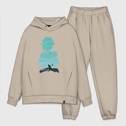 Мужской костюм оверсайз Xiao Сяо, цвет: миндальный