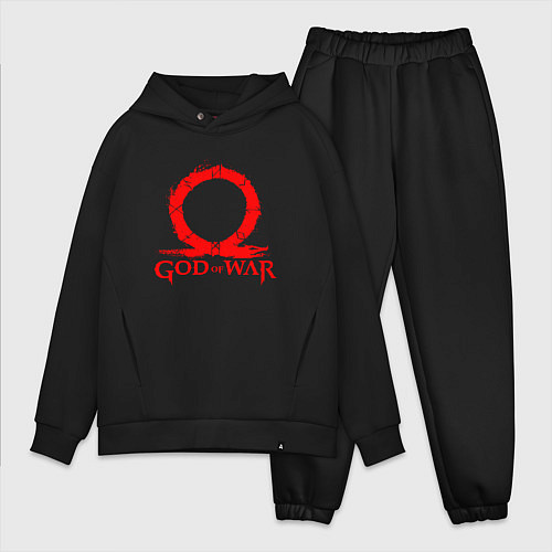 Мужской костюм оверсайз GOD OF WAR RED LOGO RAGNAROK / Черный – фото 1