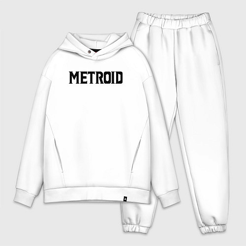 Мужской костюм оверсайз Metroid Dread Black Logo / Белый – фото 1