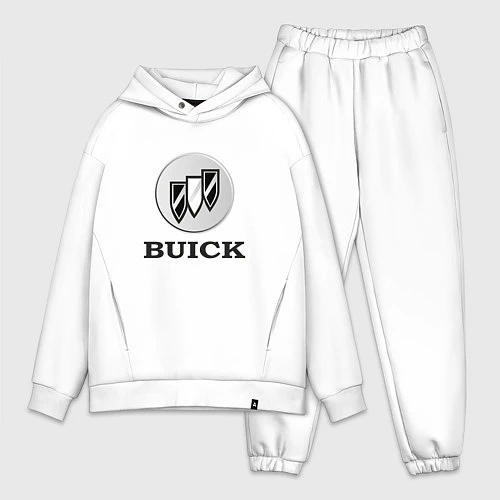 Мужской костюм оверсайз Gray gradient Logo Buick / Белый – фото 1