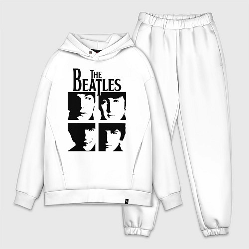 Мужской костюм оверсайз The Beatles - legendary group! / Белый – фото 1