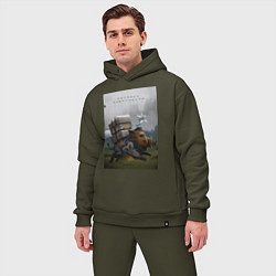 Мужской костюм оверсайз Метнись кабанчиком, цвет: хаки — фото 2