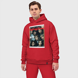 Мужской костюм оверсайз BTS БТС на обложке журнала, цвет: красный — фото 2
