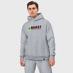 Мужской костюм оверсайз Mr Beast Philanthropy, цвет: меланж — фото 2