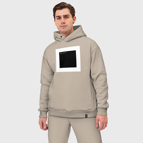 Мужской костюм оверсайз Чёрный квадрат программиста Hello World / Миндальный – фото 3