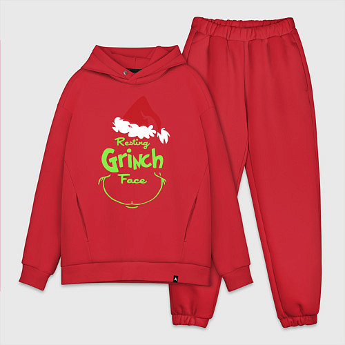 Мужской костюм оверсайз Resting Grinch Face / Красный – фото 1