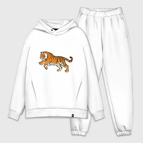 Мужской костюм оверсайз Бег в новый год / Белый – фото 1