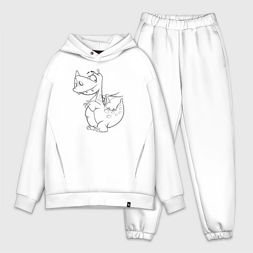 Мужской костюм оверсайз Дракоша игривый / Белый – фото 1