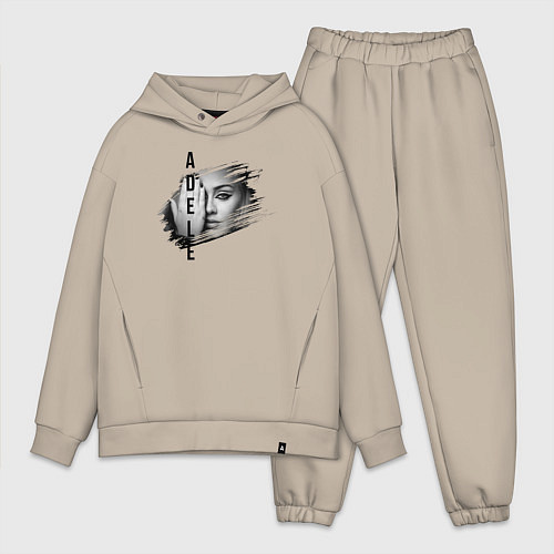 Мужской костюм оверсайз Adele лицо / Миндальный – фото 1