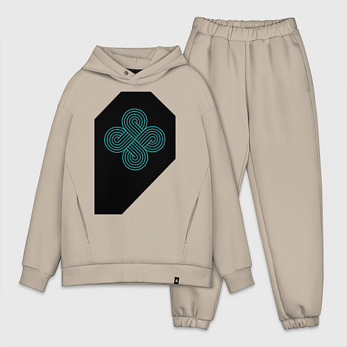 Мужской костюм оверсайз Абстрактный узор - две восьмёрки / Миндальный – фото 1