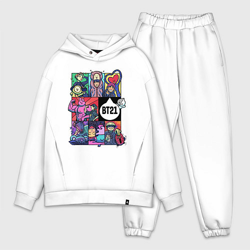 Мужской костюм оверсайз BT21 POP-ART / Белый – фото 1