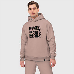 Мужской костюм оверсайз CAT QR CODE, цвет: пыльно-розовый — фото 2