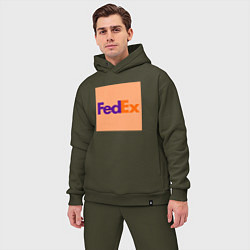 Мужской костюм оверсайз Fed Ex, цвет: хаки — фото 2