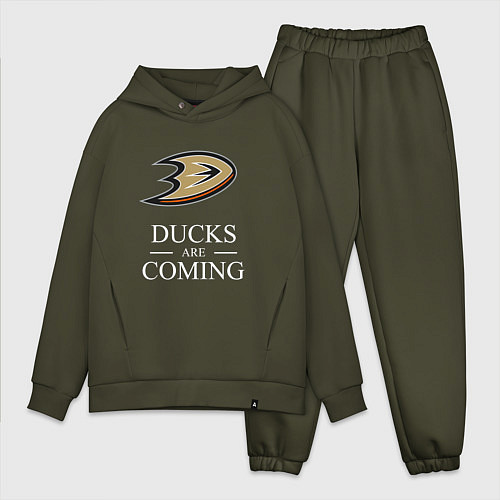 Мужской костюм оверсайз Ducks Are Coming, Анахайм Дакс, Anaheim Ducks / Хаки – фото 1