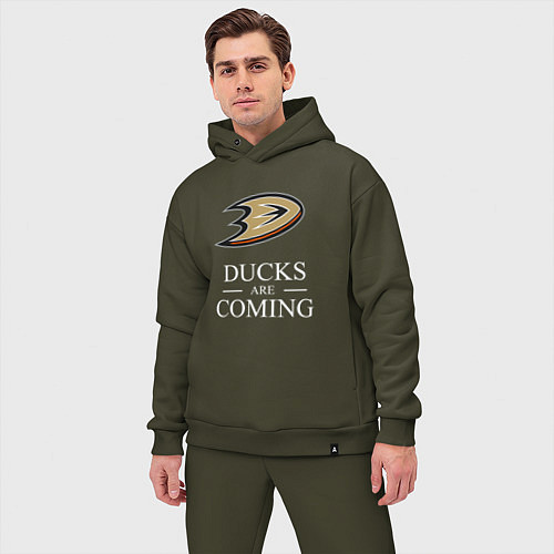 Мужской костюм оверсайз Ducks Are Coming, Анахайм Дакс, Anaheim Ducks / Хаки – фото 3