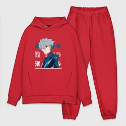 Мужской костюм оверсайз Евангелион Neon Genesis Evangelion, Kaworu Nagisa, цвет: красный