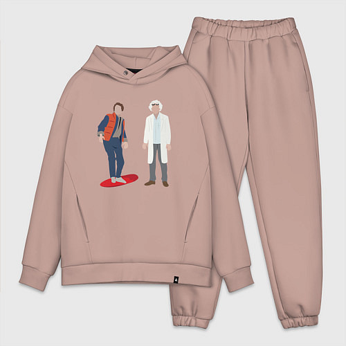 Мужской костюм оверсайз Назад в будущее делориан 2022 / Пыльно-розовый – фото 1