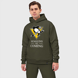 Мужской костюм оверсайз Penguins are coming, Pittsburgh Penguins, Питтсбур, цвет: хаки — фото 2
