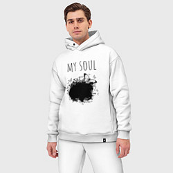 Мужской костюм оверсайз Моя душа прекрасна, цвет: белый — фото 2