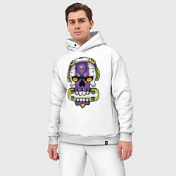 Мужской костюм оверсайз Cool art skull, цвет: белый — фото 2