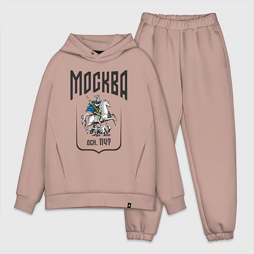 Мужской костюм оверсайз Москва всадник / Пыльно-розовый – фото 1