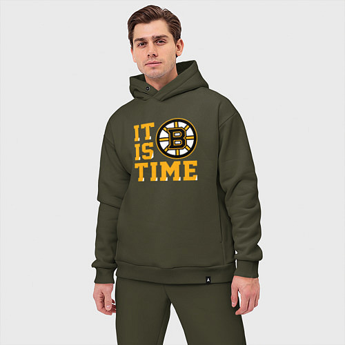 Мужской костюм оверсайз It Is Boston Bruins Time, Бостон Брюинз / Хаки – фото 3