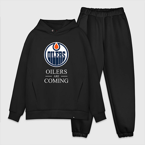 Мужской костюм оверсайз Edmonton Oilers are coming Эдмонтон Ойлерз / Черный – фото 1
