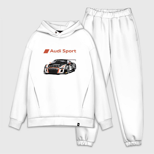 Мужской костюм оверсайз Audi Motorsport Racing team / Белый – фото 1