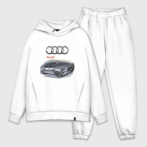 Мужской костюм оверсайз Audi Concept / Белый – фото 1