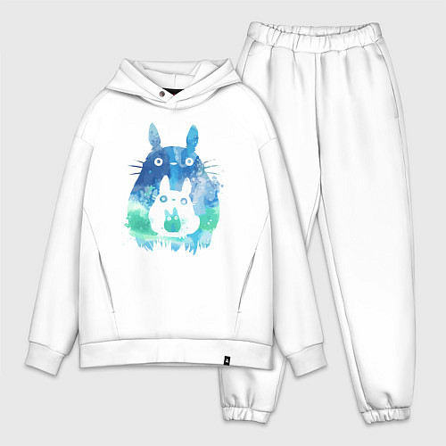 Мужской костюм оверсайз Семья кроликов Акварель / Белый – фото 1