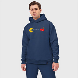 Мужской костюм оверсайз Pac-man 8bit цвета тёмно-синий — фото 2