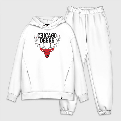 Мужской костюм оверсайз Chicago deers / Белый – фото 1