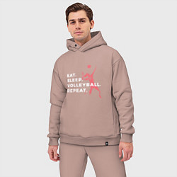 Мужской костюм оверсайз Volleyball Days, цвет: пыльно-розовый — фото 2