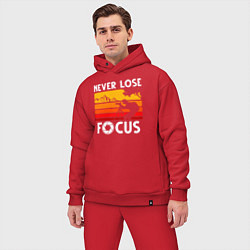 Мужской костюм оверсайз Never lose focus, цвет: красный — фото 2