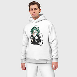 Мужской костюм оверсайз Сяо в очках XIAO геншин импакт, цвет: белый — фото 2