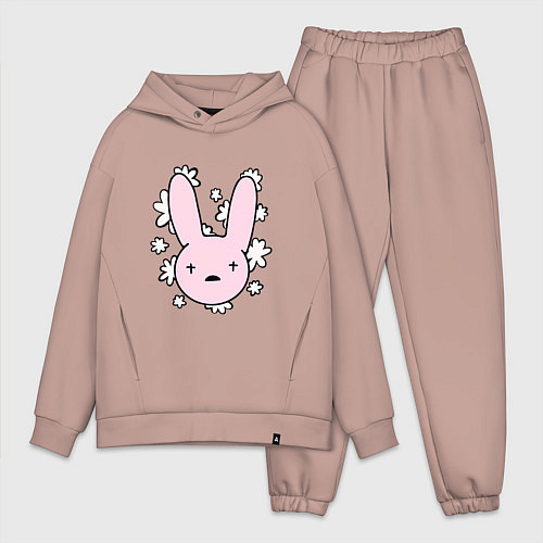 Мужской костюм оверсайз Bad Bunny Floral Bunny / Пыльно-розовый – фото 1