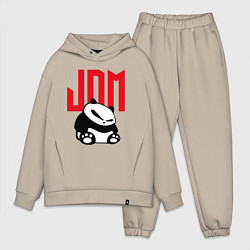 Мужской костюм оверсайз JDM Panda Japan Симпатяга, цвет: миндальный