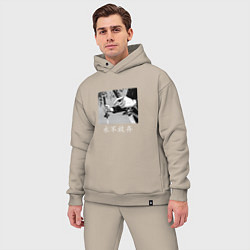 Мужской костюм оверсайз Самурай Никогда не сдавайся, цвет: миндальный — фото 2