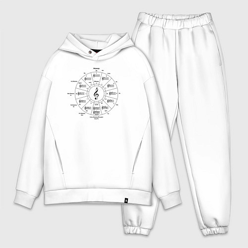 Мужской костюм оверсайз Квинтовый Круг Черный / Белый – фото 1