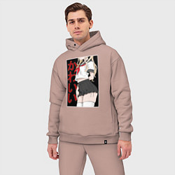 Мужской костюм оверсайз Аниме девушка в юбке, цвет: пыльно-розовый — фото 2