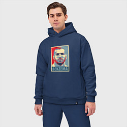 Мужской костюм оверсайз Obey - Benzema, цвет: тёмно-синий — фото 2