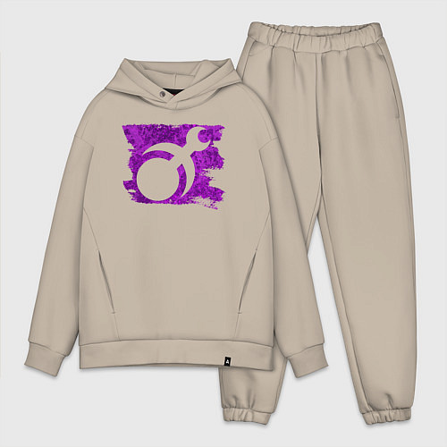 Мужской костюм оверсайз Знак Слаанеш пятно / Миндальный – фото 1