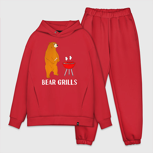 Мужской костюм оверсайз Bear Grills Беар Гриллс / Красный – фото 1