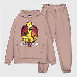Мужской костюм оверсайз Homer god of bar, цвет: пыльно-розовый