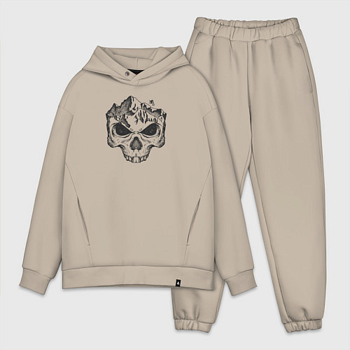 Мужской костюм оверсайз Enduro downhill skull / Миндальный – фото 1