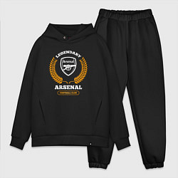 Мужской костюм оверсайз Лого Arsenal и надпись Legendary Football Club, цвет: черный